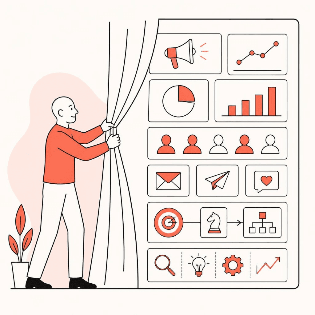Marketing secrets becoming a visible operating system of audience, angle, proof, and next moves